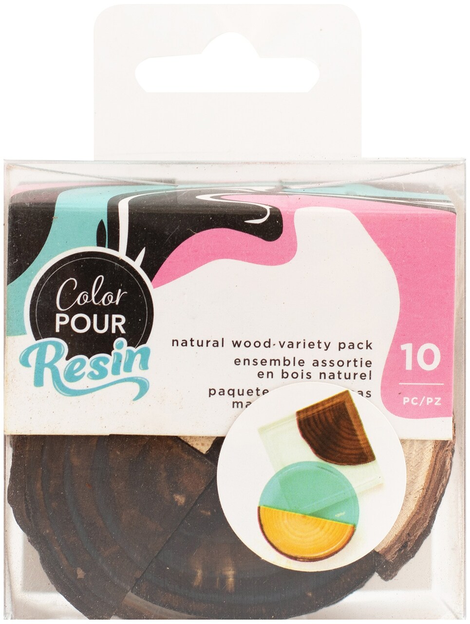American Crafts Color Pour Resin Coasters 10/Pkg-Natural Variety Pack